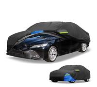 Partuto Funda de Coche Impermeable Exterior para Toyota Camry 210D Oxford Cloth Negro Azul con Cremallera de Puerta Protección contra Lluvia Sol Nieve