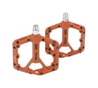 Partuto Pedal De Bicicleta De Nylon Universal Plano Sin Tiras Reflectantes Naranja Ejes De 14mm Antideslizantes para BMX MTB 1 Par