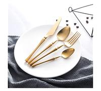 Party 24pcs/set CULLERY NEGRO Juego de vajilla de acero inoxidable Conjunto de vajillas de cubierta de oro Spoon de boda de cucharadas de boda Ejecutas (Color: Black24pcs) (Gold24pcs)