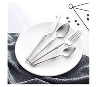 Party 24pcs/set CULLERY NEGRO Juego de vajilla de acero inoxidable Conjunto de vajillas de cubo de oro Spoon de boda de cucharadas de boda Ejecutas (Color: Black24pcs) (Silver24pcs)