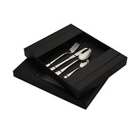 Party 24pcs/set Golden Cutlery Set con Giftbox Mirror Gold Siltware Silning Sicebina Setking Spoon Spoon Waterware Juego excepcional (Color: Orange) (Plata)