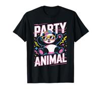 Party Animal Panda tee Funny Cool Gafas de Sol Cap Retro Style Camiseta