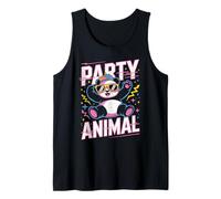 Party Animal Panda tee Funny Cool Gafas de Sol Cap Retro Style Camiseta sin Mangas