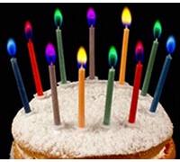 Party Bags 2 Go 12 CANDELE COLORATE con Fiamma COLORATA