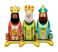 Party Balloons, With Festive King-Shaped Design, 3pieces, Holiday Decor Supplies, Birthday Party Balloon, Easy To Inflate And Display, For Birthdays, Christmas, Or Corporate Events