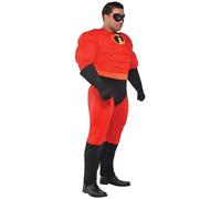 Party City Mr. Increíble disfraz de Halloween para hombres, Disney, The Incredibles con guantes y máscara