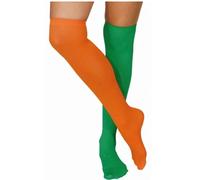 PARTY DISCOUNT Calcetines por encima de la rodilla para niños, uno verde y otro naranja, talla L, 39-42