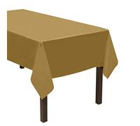 Party Essentials 54108MGO-3 Mantel Rectangular de plástico Resistente Disponible en 24 Colores, 54 x 108, Dorado metálico, 3 Unidades