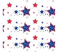 Party Essentials 54108STR-2 Mantel Rectangular de plástico Impreso desechable de 54 x 108 Pulgadas, 2 Unidades, Estrellas patrióticas