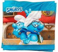 Party Factory 20 servilletas de papel de los Pitufos, 12.9 x 12.9 pulgadas, coloridas servilletas desechables de 3 capas para cumpleaños infantiles o fiestas temáticas