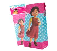 Party Factory Heidi - 10 bolsas de fiesta con pegatinas, 10 x 20 x 6 cm, coloridas, bolsas de papel para obsequios, cumpleaños infantiles