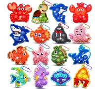 Party Favors for Kids 16PCS Sea Animal Mini Pop Keychain Under The Sea Party Favors Goodie Bag Stuffers Carnival Birthday Gifts Classroom Small Prizes