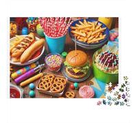 Party Food Spread 100% Recycled Cardboard Colorful Sweets 1000 Piece Adult Jigsaws For Adults & Kids Brain Development 52x38cm/1000pcs