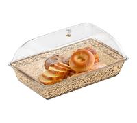 Party Food Trays with Lid - 41.5x25cm Compartment Plates Pet｜Catering Dinner Serving Dishes for Family Gathering Restaurant Kitchen, Cooking Prep Refrigerator Storage Fruit Snack Display