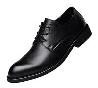 Party Formal Oxford Shoes for Men Spanish Leather Lace-up Breathable Non Slip Block Heel Anti-Slip Prom Shoes(Noir,40 EU)