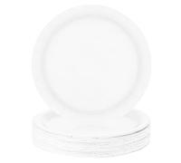 PARTY GO Platos Desechable de Blanco, 50 Platos de Papel de 9" 23cm Para Cena y Postre, Para Fiestas de Cumpleaños, Vacaciones, Bodas, Decoraciones de Graduación