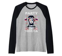 Party In Merica Drinking Lincoln Abraham 4th of July Camiseta Manga Raglan