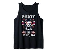 Party In Merica Drinking Lincoln Abraham 4th of July Camiseta sin Mangas