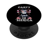 Party In Merica Drinking Lincoln Abraham 4th of July PopSockets PopGrip Adhesivo