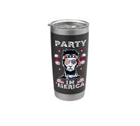 Party In Merica Drinking Lincoln Abraham 4th Of July Vaso térmico de acero inoxidable de doble pared