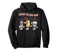 Party In The USA 4th of July Vintage Hot Dog 4th of July Sudadera con Capucha