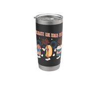 Party In The USA 4th Of July Vintage Hot Dog 4th Of July Vaso térmico de acero inoxidable de doble pared