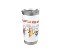 Party In The USA 4th Of July Vintage Hot Dog 4th Of July Vaso térmico de acero inoxidable de doble pared