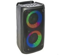 Party Light & Sound - LEO-250-2x3"/8cm - Altavoz a pilas de 100W con anillos luminosos alrededor de los woofers - Negro