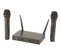 Party Light & Sound - PARTY-200UHF-MKII - Sistema de microfonía con 2 micrófonos inalámbricos UHF y 1 receptor - 2 canales 863.1 & 864.8MHz - Negro