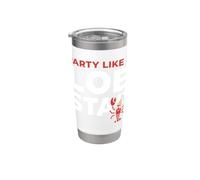 Party Like A Lob Star Funny Lobster Dancing Music Lovers Vaso térmico de acero inoxidable de doble pared