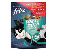 FELIX Party Mix | Adulto | Dulces para Gatos | Sabor Océano Salmón, Colion y Trucha | Lote de 5 x 200 g
