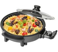 Clatronic Sartén eléctrica PP 3401 – 32 cm, 1500 W, con tapa de cristal, negro