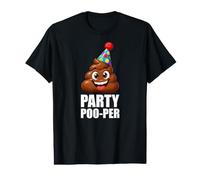 Party Poo-per. Fiesta Sonriente Turd. WC Joker Camiseta gráfica económica