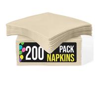 Party Solids Servilletas desechables de color marfil para uso diario, 200 unidades, 2 capas, servilletas de cóctel de papel para uso diario para fiestas y suministros de fiesta