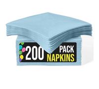 Party Solids Servilletas desechables para uso diario, 200 unidades, 2 capas, color azul claro, servilletas de cóctel de papel para fiestas y suministros de fiesta