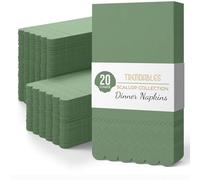 Party Solids Servilletas festoneadas de color verde oscuro, desechables, 20 unidades, 3 capas, color verde oscuro, para cenas y fiestas, toallas de papel para invitados para baño y suministros de