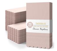 Party Solids Servilletas festoneadas de melocotón, desechables, 20 unidades, 3 capas, color melocotón, servilletas de cena festoneadas, desechables decorativas para cenas y fiestas, toallas de papel