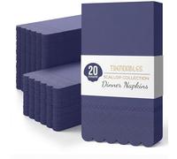 Party Solids Servilletas festoneadas moradas desechables, 20 unidades, 3 capas, color morado, festoneadas, desechables, decorativas para cenas y fiestas, toallas de papel para invitados para baño y