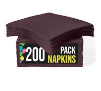 Party Solids Servilletas marrones desechables para uso diario, 200 unidades, 2 capas, color marrón, servilletas de cóctel de papel para fiestas y suministros de fiesta