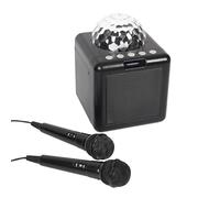PARTY TIME - HT0151 Paquete de 2 Altavoces Karaoke con Bola Disco y Micrófono, Ambiente Festivo, Sonido de Calidad, Conectividad Bluetooth, Portátil y Resistente
