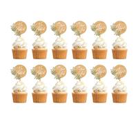 Party to Be 12 Piezas Cupcake Toppers Boda She Said Yes con Hojas Verdes Decoración para Tartas y Magdalenas Boda o Compromiso en Madera