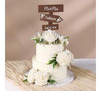 Party to Be Magnetic Cake Topper Boda Personalizado con nombres para parejas, decoración de pastel de boda de madera