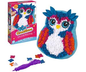 Party town Búho Almohadón, Kit Manualidades Niñas para Decorar La Almohada, Juguetes Niña 5 Años o Más, Juguetes Niñas 5 Años, Regalo Niña 5 Años, Azul, rosa y blanco