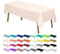 PARTY ULYJA Manteles de plástico rosa rubor, paquete de 2 manteles desechables de PEVA de 54 x 108 pulgadas, para despedida de soltera, picnic, cumpleaños, boda, fiestas, mesa rectangular de 8 pies