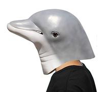 PartyCostume Máscara de Cabeza Humana de Fiesta de Traje Lujo de Halloween Delfín Máscaras