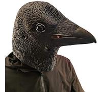 PartyCostume Máscara de Cuervo Pájaro Negro Máscaras de Cabeza de Animal de Látex Realistas Para Halloween Desfile de Carnaval Fiesta de Disfraces