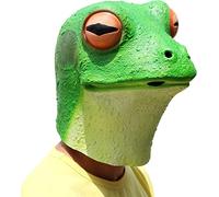 PartyCostume - Máscara de Rana - Disfraz de Halloween de Látex de Cabeza Completa de Látex para Adultos