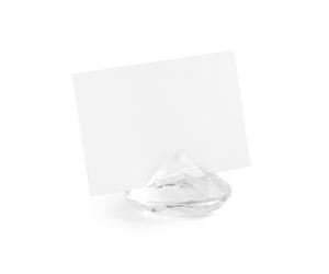 Partydeco. 10 Tarjetas de ubicación de Diamante Transparente, Aprox. 4 cm.