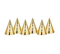 PartyDeco 18. Sombreros de cumpleaños dorados, 16 cm, 6 unidades, para fiesta de cumpleaños