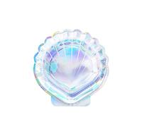PartyDeco 6 Platos de cartón Concha holográfica 18,5 cm